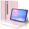 Keyboard Case for Samsung Galaxy Tab S10 FE 2025/S9 FE 10.9 - UK Layout 7 Colors Backlit Touchpad Detachable Wireless Bluetooth Keyboard, Protective Folio Cover for Tab S9 11, Light Pink