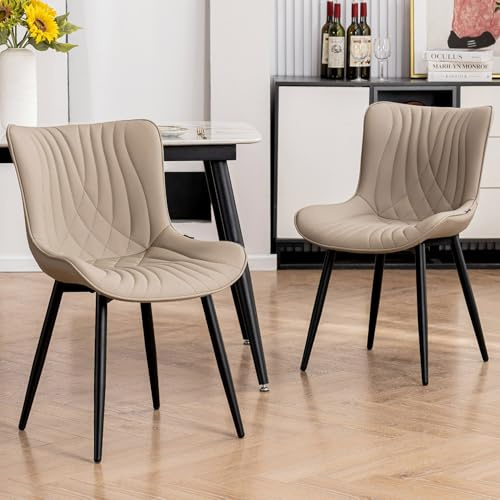 Kidol&Shellder Esszimmerstühle 2er Set, Moderner Esszimmerstuhl, Khaki