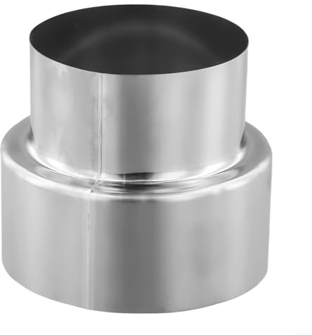 Eawfgtuw Reduzierstück aus Edelstahl, Rohrverbinder, Kaminadapter, Ofenrohr, für Klimaanlagenentlüftung, Kaminrohr-Adapter (Ø 100 mm/Ø 80 mm)