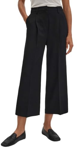 someday Damen Culotte | Culotte CELINO Cropped Wide aus Viskose Leinen Mix Black, 40