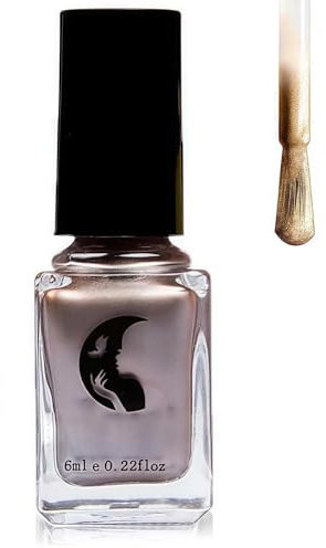 Champagne Gold Mirror Nail Polish – Quick Drying Metallic Effect Nail Varnish with Chrome Effect, No UV Needed. Achieve Stunning Silver-Plated Nails Instantly, Long Lasting Magic Mirror Polish
