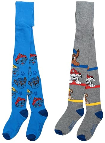 United Labels Paw Patrol Strumpfhose für Jungen - Kinder Strickstrumpfhose Kinderstrumpfhose Grau Blau (2er Pack)