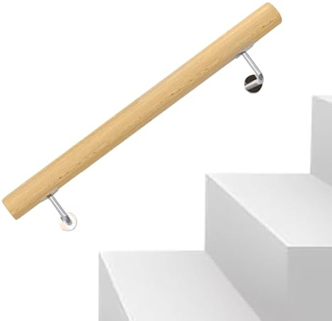 Ringhiera in legno | Corrimano montato a parete per una presa sicura – Corrimano in legno antiscivolo per terrazza giardino casa balcone posto di lavoro