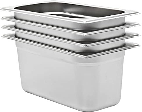 Snsowed Contenitori Gastronorm 4 pz GN 1/3 150 mm in Acciaio Inox-50896