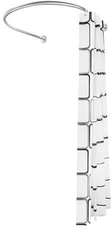 TCICOP Duschvorhangstange U Form Duschrollo für Badewanne Duschvorhang Stange Edelstahl Duschvorhangstange Tragfähigkeit 20 kg mit Duschvorhang, Geeignet für Badezimmer und Umkleideräume