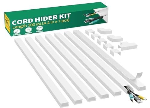 Delamu 2.5M Kabelkanal Weiß Selbstklebend, Kabelschacht Weiss(7 Stück- 30x17mm), Kabelkanäle TV Kabelkanal Aussenbereich Wand alle Netzkabel in Haushalt/Büro