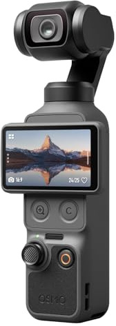 DJI Osmo Pocket 4 Essential Combo, Pocket-Gimbal-Vlog-Kamera, 1″ CMOS und 4K/240fps, 3‑Achsen-Stabilisierung, 107 GB integrierter Speicher für Vlogging, Selfies und Reisen