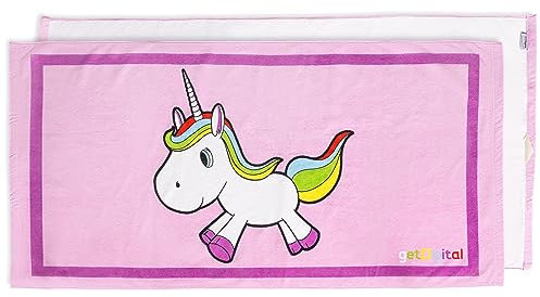 getDigital Einhorn Handtuch | Auch als Strandtuch oder Badetuch geeignet, aber leider nicht-glitzernd | 140x70cm, schadstoffgetestet nach Öko-Tex 100.