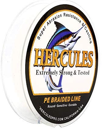 HERCULES, Lenza da pesca intrecciata super resistente a 4 fili da 2,7 kg a 45,4 kg per acqua salata, 100 m/300 m/500 m/1000 m, diam# 0,08 mm - 0,55 mm, alta qualità