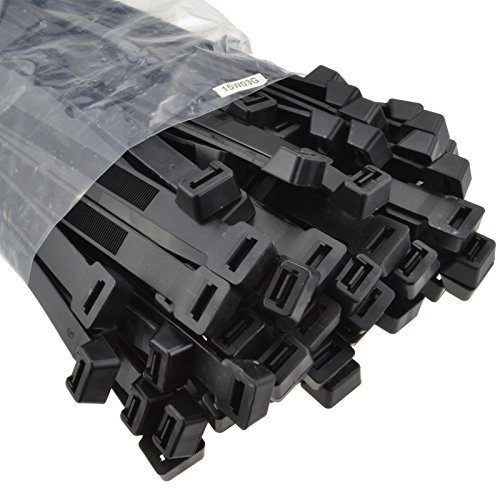 kenable Black Wide Cable Ties 300mm x 12.7mm UL Approved [100 Pack]
