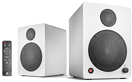 Wavemaster CUBE MINI white - Regallautsprecher-System (36 Watt) mit Bluetooth-Streaming, Digitalanschluss und IR-Fernbedienung, Aktiv-Boxen, Nutzung für TV/Tablet/Smartphone, weiß (66371)