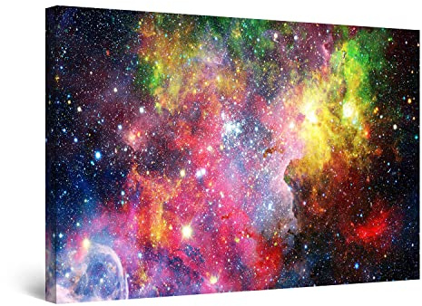 Startonight Bilder Mehrfarben Galaxie, Lila Traum - Leinwandbilder Moderne Kunst - Abstrakte Wanddeko Kunstdrucke, Wandbilder Wohnzimmer Groß Wand Bild 80 x 120 cm, Tag Nacht Elegante Geschenkidee