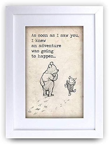 HWC Trading FR Winnie the Pooh Adventure A3 Framed Printed Quote Nursery Print Baby Shower Room Gifts New Born Bedroom Gift Print Photo Picture Frame Display