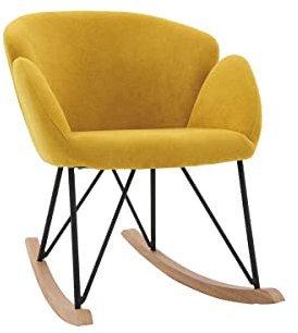 Miliboo Design-Schaukelstuhl Samteffekt Senfgelb Rhapsody