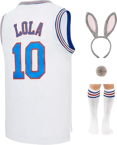 MEBRACS Herren 23# Bunny Space Movie Jersey Basketball Jersey Shirts für Party S-XXXL - Weiß - Mittel