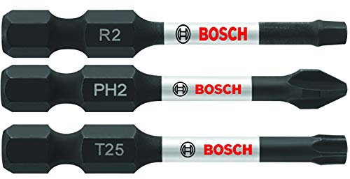 BOSCH ITV203 Schraubendreher-Bits, 5,1 cm, 3-teilig, Set mit PH2, SQ2, T25 Bits