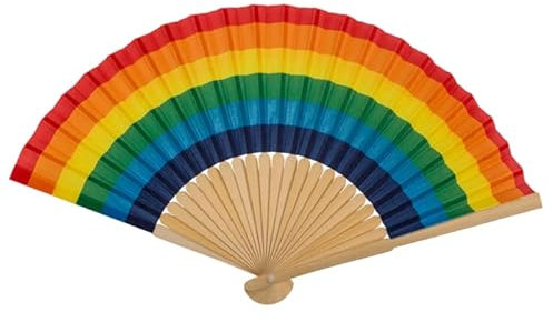 Sonnenscheinschuhe® Bunter Fächer Regenbogen Handfächer für Kinder Klappfächer farbenfroh