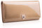 BETLEWSKI - Große Geldbörse für Damen aus Leder RFID Blocker Karten Portemonnaie Geldbeutel Damen mit Zertifikat Ledergeldbörse mit vielen Kartenfächer und Münzfach Gold 18,5 x 9,5 x 3,5 cm