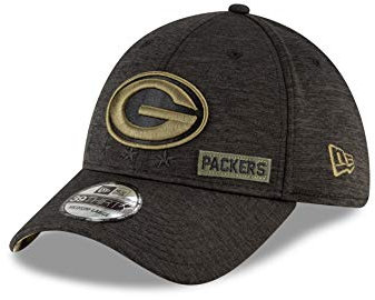 New Era Green Bay Packers NFL On Field 2020 Salute to Service 39Thirty Stretch Cap - L-XL (7 1/8-7 5/8)