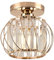 Hudi Fyier Chandelier Crystals Ceiling Lighting Fixtures, Small Semi Flush Mount Ceiling Light for Kitchen Hallway Dining Rooms Living Rooms Bar (Gold)