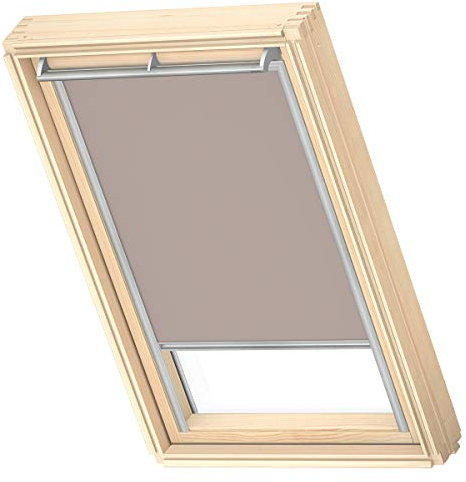 VELUX Original Dachfenster Verdunkelungsrollo für FK04, Hell-Taupe, mit Grauer Führungsschiene