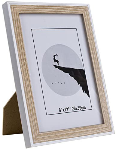 Dekorativer Fotorahmen aus Holz, 20 x 30 cm, mit Ständer (weißes Holz, 20 x 30 cm)
