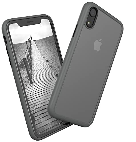 EAZY CASE Ultra Schutz Outdoor Hülle kompatibel mit iPhone XR, hochwertige Schutzhülle mit Ultra Aufprallschutz, Stoßfest und Kratzfest, dünne Handyhülle mit Kameraschutz, Anthrazit
