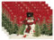 Artoid Mode Schneemann Rot Schals Kiefern Weihnachten Platzsets 4er Set, 30x45cm Urlaub Tischsets Waschbar Platzdeckchen Küche Party Deko