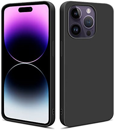 HS Products HSP Funda para Apple iPhone 14 Pro [Resistente al Polvo] Carcasa Protectora Silicona TPU | Anti-arañazos Antigolpes Anti-Choques | Protección de cámara | Suave Blanda Delgada Case | Negro