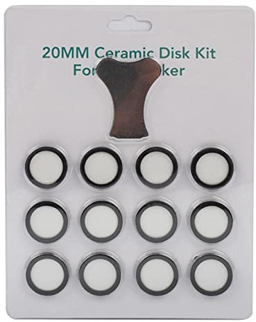 Torribala 12 Pack Ultraschall Nebel Hersteller, Keramik Scheiben für Luft Befeuchter Teile, Wandlern Scheiben mit Kappen Werkzeug