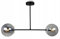 Light-Home Tuluza Hängelampe - Deckenlampe für Wohnzimmer Schlafzimmer und Esszimmer- Pendelleuchte aus Metall und Glas - E14-2-Flammig - Graphitglas - Schwarz und Chrom