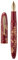 Hongdian N23 Red Rabbit Fountain Pen, Iridium Extra Fine Nib Gold Trim, New Year Lucky Rabbit Carving Design, Smooth Writing Pen with Converter and Metal Pen Box Set
