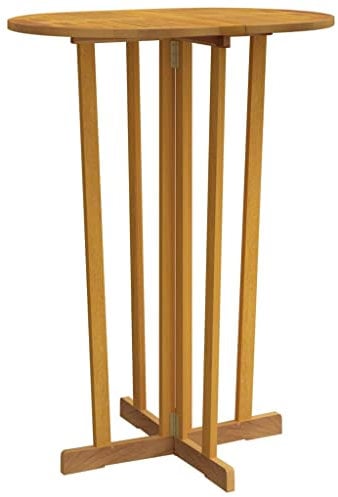 vidaXL Bartisch Bistrotisch Stehtisch Gartentisch Tresentisch Partytisch Klapptisch Tisch Holztisch Klappbar 90x65x105cm Massivholz Teak