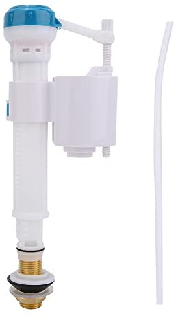 Flotteur Chasse D'eau WC, Mecanisme Chasse D'eau WC, Robinet Flotteur WC, Vanne De Remplissage À Bouton-Poussoir En ABS, Bleu Blanc UK G1/2