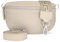 Bella Blossom Bauchtasche Damen, Umhängetasche aus 100% Echtleder, Elegante Crossbody-Bag mit gemusterten & verstellbaren Schultergurt, Schultertasche für jeden Anlass Beige4 L