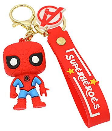 ATVOYO Spiderman Porte-clés Spiderman Dessin animé Porte-clés personnalisé Enfants Adulte Porte-clés Petits Jouets pour Ceux Qui Aiment la décoration de Porte-clés Cool