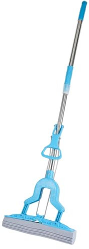 Youyijia Super Absorbent Sponge Mop with Telescopic Handle - Self-Wringing for Hardwood Tile Laminated and Marble Floors Easy to Use and Durable