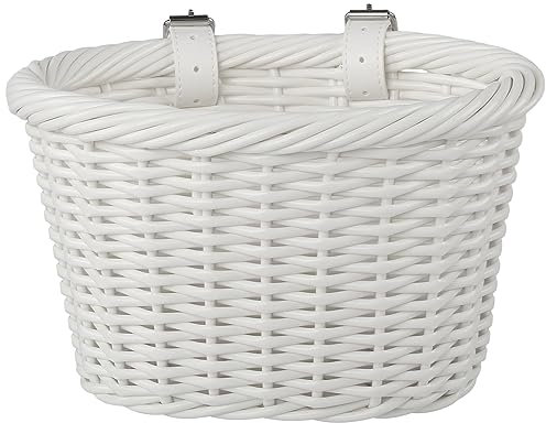 AVASTA Woven Mini Kinder Fahrradkorb für 12 14 16 Zoll Mädchen Jungen Fahrrad, Kinder Fahrrad Zubehör, Größe S, Weiß