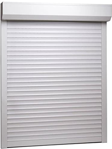 Festnight Roller Shutter Aluminium, Roller Curtains, Opaque Folding Roller Blind, Aluminium Roller Shutter Good Heat and Sound Insulation for Study Room for Home, White 100 x 130 cm