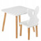 PlayPals Furniture Kindertisch mit Stühl- Kinder Tisch Stuhl Set aus Holz, 50 x 50 cm- natürliche Sitzmöbel für Kinder ab 3,4,5,6,7 Jahre- Kinderstuhl-Set