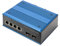 DIGITUS Netzwerk-Switch - 6-Port Gigabit Ethernet - 4X RJ45 + 2X SFP - IP40 - 10/100/1000 Mbit/s - Hutschienenmontage - Industrial Serie - schwarz/blau