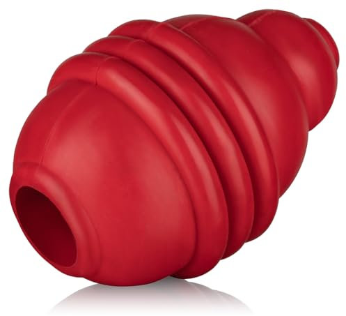 Knuffelwuff Boing Hundespielzeug aus TPR - Interaktiver, Snack-füllbar Kau und Jagdspaß für kleine und große Hunde - Rot