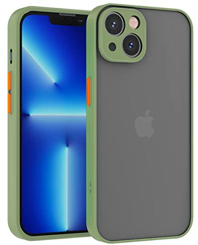 Mixroom - Cover Custodia per Apple iPhone 15 Bumper Opaco Protezione Fotocamera con Retro Semitrasparente Bordo Morbido in TPU Colore VERDE MELA