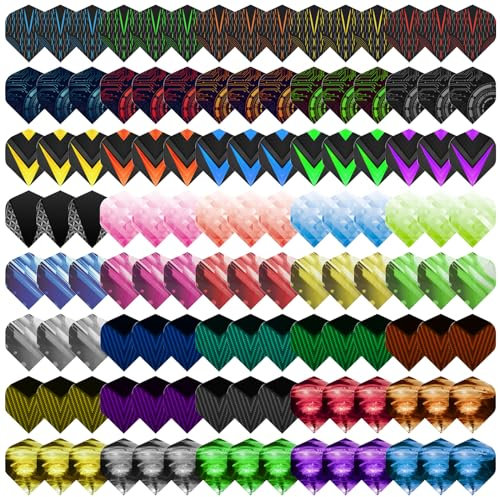 Deetenks 120PCS Dart Flights 40 Ensembles Ailes de Fléchettes Pet Standard Durables Remplacement Plume Queue pour Fléchettes à Embout Souple et à Embout en Acier