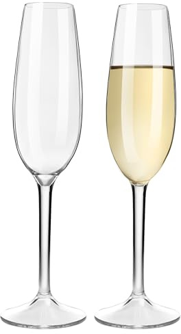 HAHASHOW Unzerbrechlich Tritan-Kunststoff Champagnergläser, 226ml 2er Set | Rein und klar, aus Tritan-Material, BPA-frei, ideal für Camping, Partys und Restaurants, ein hervorragendes Geschenk