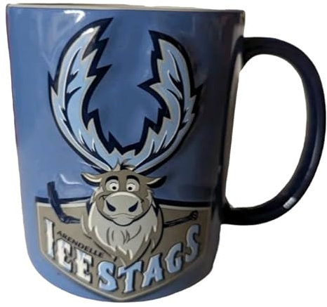 Disney Parks Frozen Arendelle Lee Stags Ice Hockey Blue Sven Mug