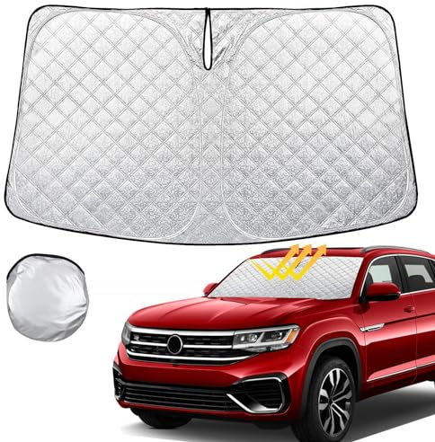 Rilsen Parasol plegable para parabrisas para Volkswagen VW Tiguan 2018-2023, protector de visera para ventana delantera, bloquea los rayos UV
