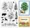 INFUNLY Waldtiere Transparente Stempel Für Die Kartenherstellung 6.3x4.3 Baum Bär Silikonstempel Elch Kaninchen Vogel Weihnachtsbaum Transparente Siegelstempel Für Dekoration Und DIY Scrapbooking Al