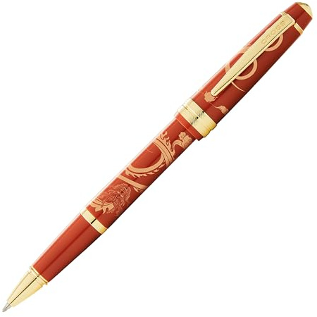 Cross Bailey Light Rollerball Pen with F Line Width Black with Gift Box Amber/Gold Year of the Dragon