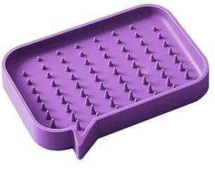 3Cboutique Silicone Self Draining Soap Dish, Bar Soap Holder Storage Tray for Bathroom Shower, Soap Dish, Sponges Bar Soap Holder for Shower/Bathroom Self Draining Tray (Purple)
